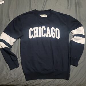 Chicago Sweatshirt Navy Blue With Stripes Size Small